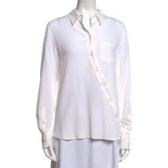 UEC Altuzarra cream curved placer silk blend blouse size 38/ 2us - Picture 1 of 11